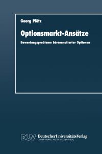 Book Cover for Optionsmarkt-Ansätze by Georg Plötz