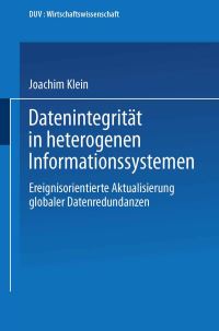 Book Cover for Datenintegrität in Heterogenen Informationssystemen by Joachim Klein