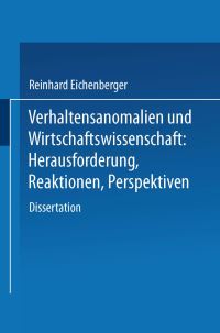 Book Cover for Verhaltensanomalien Und Wirtschaftswissenschaft by Reinhard Eichenberger