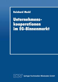 Book Cover for Unternehmenskooperationen Im EG-Binnenmarkt by Reinhard Meckl