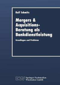 Book Cover for Mergers & Acquisitions-Beratung Als Bankdienstleistung by Ralf Schmitz
