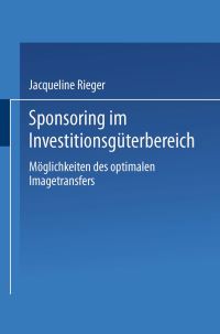 Book Cover for Sponsoring Im Investitionsgüterbereich by Jacqueline Rieger