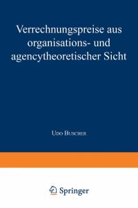 Book Cover for Verrechnungspreise Aus Organisations- Und Agencytheoretischer Sicht by Udo Buscher