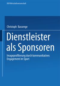 Book Cover for Dienstleister Als Sponsoren by Christoph Bassenge
