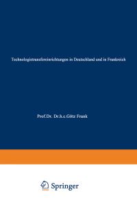 Book Cover for Technologietransfereinrichtungen in Deutschland Und in Frankreich by Henning Streubel