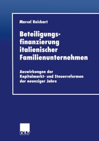 Book Cover for Beteiligungsfinanzierung Italienischer Familienunternehmen by Marcel Reichart