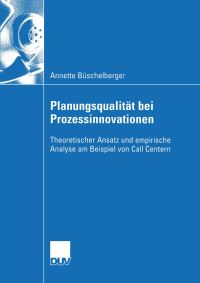Book Cover for Planungsqualität Bei Prozessinnovationen by Annette Büschelberger
