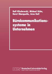 Book Cover for Bürokommunikationssysteme in Unternehmen by Ralf Klischewski