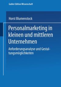 Book Cover for Personalmarketing in Kleinen Und Mittleren Unternehmen by Horst Blumenstock