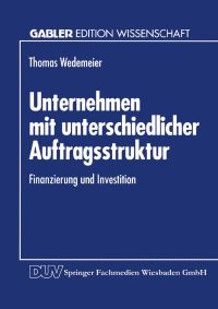 Book Cover for Unternehmen Mit Unterschiedlicher Auftragsstruktur by Thomas Wedemeier
