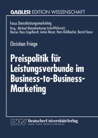 Book Cover for Preispolitik Für Leistungsverbunde Im Business-to-Business-Marketing by Christian Friege