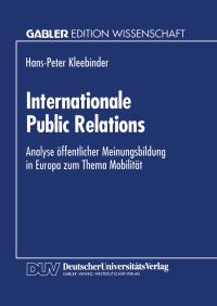 Book Cover for Internationale Public Relations by HansPeter Kleebinder