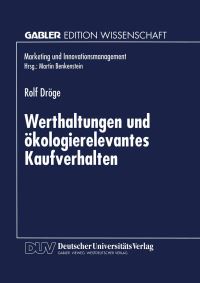 Book Cover for Werthaltungen Und Ökologierelevantes Kaufverhalten by Rolf Dröge