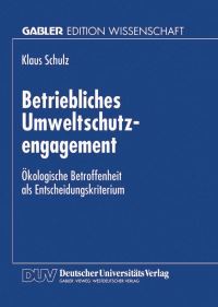 Book Cover for Betriebliches Umweltschutzengagement by Klaus Schulz