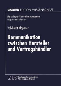 Book Cover for Kommunikation Zwischen Hersteller Und Vertragshändler by Volkhardt Klöppner