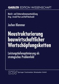 Book Cover for Neustrukturierung Bauwirtschaftlicher Wertschöpfungsketten by Norbert Klemmer