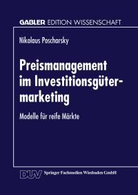 Book Cover for Preismanagement Im Investitionsgütermarketing by Nikolaus Poscharsky