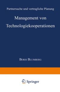 Book Cover for Management Von Technologiekooperationen by Boris Blumberg