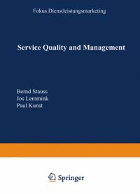 Book Cover for Service Quality and Management by Bernd Stauss, Jos Lemmink, Paul Kunst