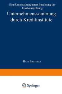 Book Cover for Unternehmenssanierung Durch Kreditinstitute by Hans Finsterer