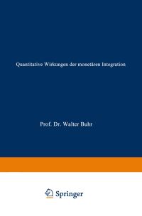 Book Cover for Quantitative Wirkungen Der Monetären Integration by Marc Büdenbender