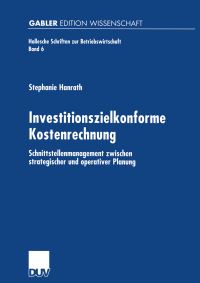 Book Cover for Investitionszielkonforme Kostenrechnung by Stephanie Hanrath