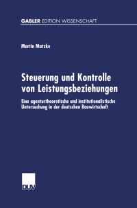 Book Cover for Steuerung Und Kontrolle Von Leistungsbeziehungen by Martin Matzke