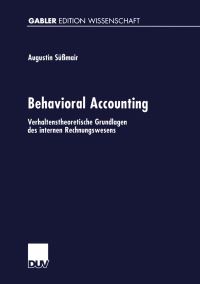 Book Cover for Behavioral Accounting by Augustin Süßmair