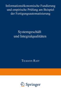 Book Cover for Systemgeschäft Und Integralqualitäten by Tilmann Raff