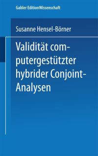 Book Cover for Validität Computergestützter Hybrider Conjoint-Analysen by Susanne HenselBörner