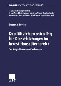 Book Cover for Qualitätsfehlercontrolling Für Dienstleistungen Im Investitionsgüterbereich by Stephan A Dauben
