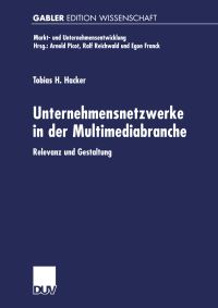 Book Cover for Unternehmensnetzwerke in Der Multimediabranche by Tobias H Hacker