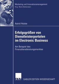 Book Cover for Erfolgsgröen Von Dienstleisterportalen Im Electronic Business by Astrid Holste