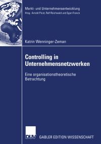Book Cover for Controlling in Unternehmensnetzwerken by Katrin WenningerZeman