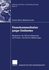Book Cover for Finanzkommunikation Junger Emittenten by Amelie BeierMiddelschulte