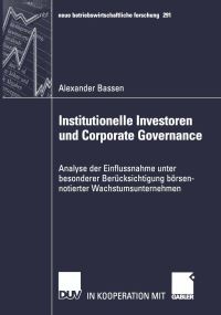 Book Cover for Institutionelle Investoren Und Corporate Governance by Alexander Bassen
