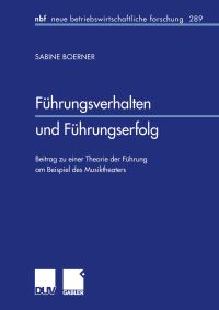 Book Cover for Führungsverhalten Und Führungserfolg by Sabine Boerner