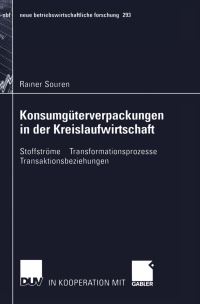 Book Cover for Konsumgüterverpackungen in Der Kreislaufwirtschaft by Rainer Souren