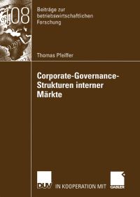 Book Cover for Corporate-Governance-Strukturen Interner Märkte by Thomas Pfeiffer