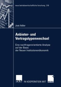 Book Cover for Anbieter- Und Vertragstypenwechsel by Jost Adler