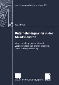 Book Cover for Unternehmergewinn in Der Musikindustrie by Jutta Emes