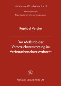 Book Cover for Der Mastab Der Verbrauchererwartung Im Verbraucherschutzstrafrecht by Raphael Vergho
