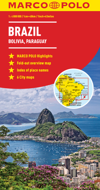 Book Cover for Brazil, Bolivia, Paraguay, Uruguay Marco Polo Map by Marco Polo