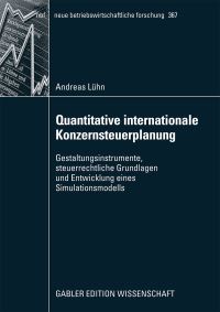 Book Cover for Quantitative Internationale Konzernsteuerplanung by Andreas Lühn