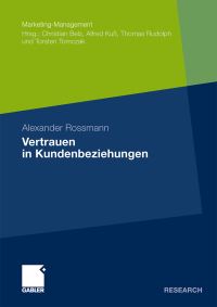 Book Cover for Vertrauen in Kundenbeziehungen by Alexander Rossmann