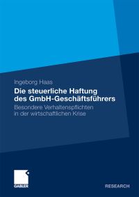Book Cover for Die Steuerliche Haftung Des GmbH-Geschäftsführers by Ingeborg Haas