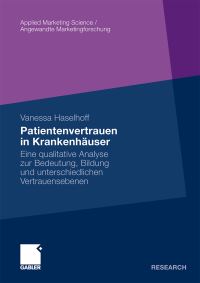 Book Cover for Patientenvertrauen in Krankenhäuser by Vanessa Haselhoff