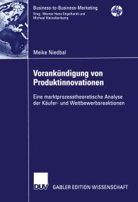 Book Cover for Vorankündigung Von Produktinnovationen by Meike Niedbal