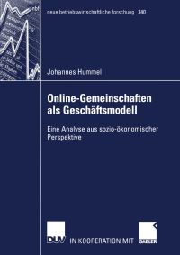 Book Cover for Online-Gemeinschaften Als Geschäftsmodell by Johannes Hummel