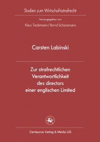 Book Cover for Zur Strafrechtlichen Verantwortlichkeit Des Directors Einer Englischen Limited by Carsten Labinski